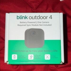 Blink Outdoor 4 Battery-Powered Security Camera - White/Green Box